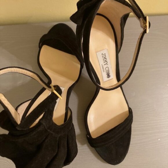 Jimmy Choo black suede sandals size 41 - Picture 1 of 3